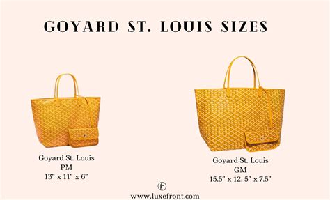 goyard saint louis price usa|Goyard tote bag size comparison.